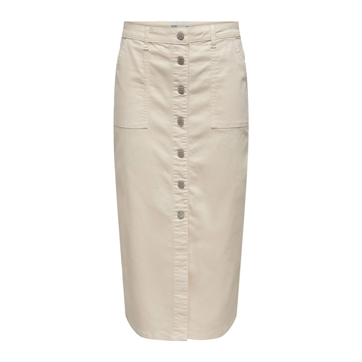 Jacqueline de Yong Beige Lange Rok met Knopen Beige Dames