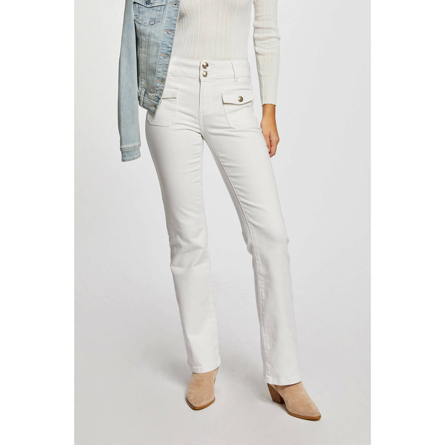 Morgan straight leg jeans ecru