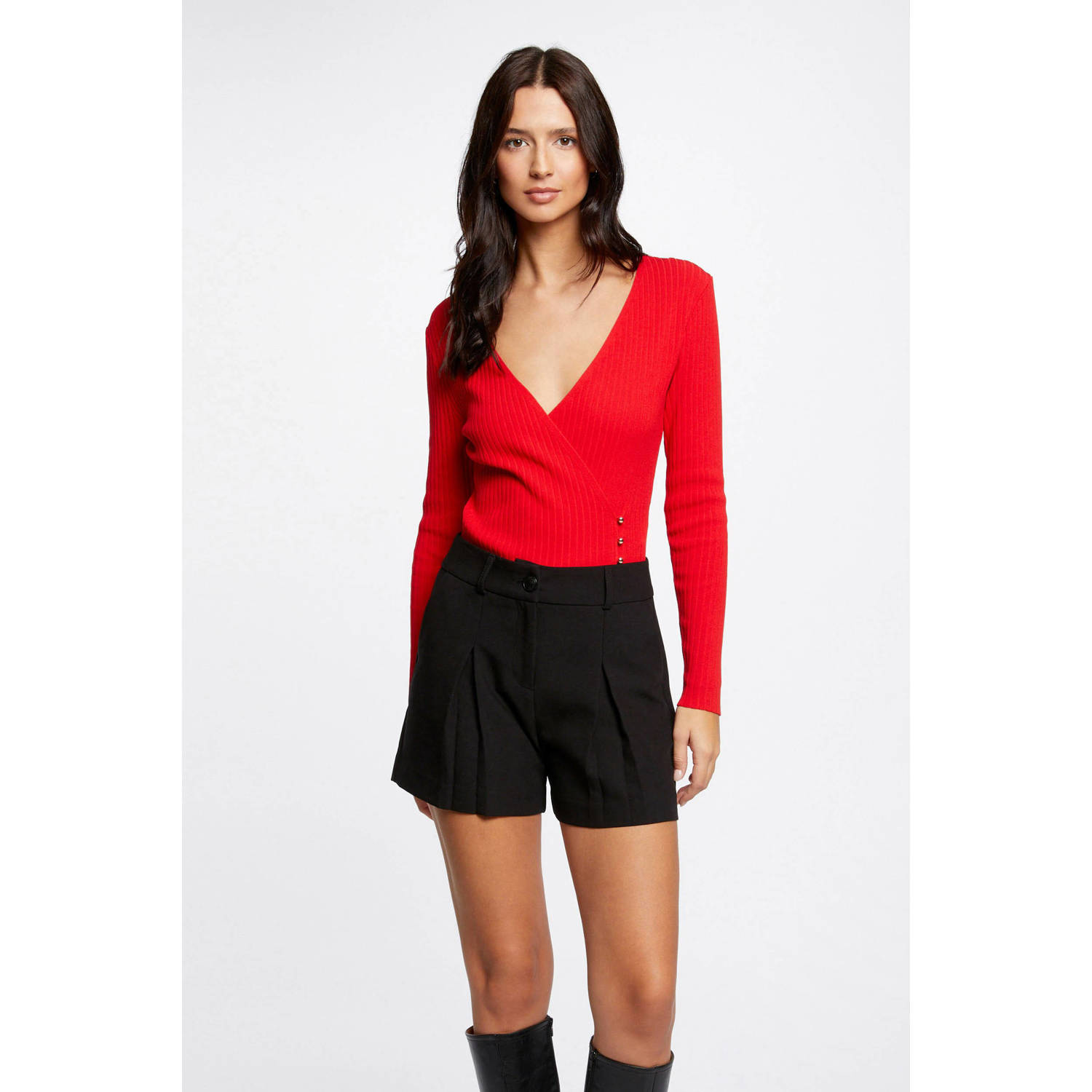Morgan fijngebreide top rood