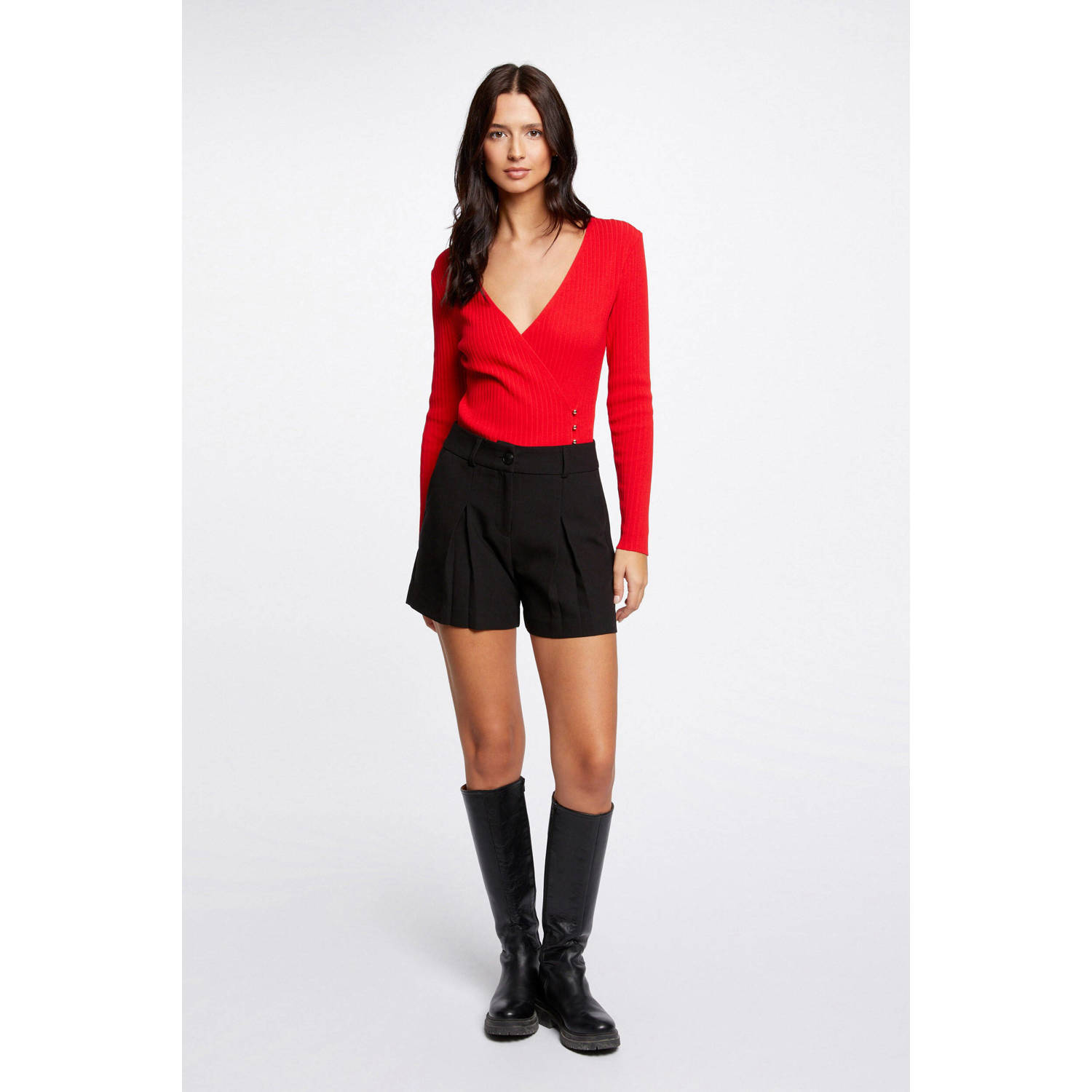 Morgan fijngebreide top rood