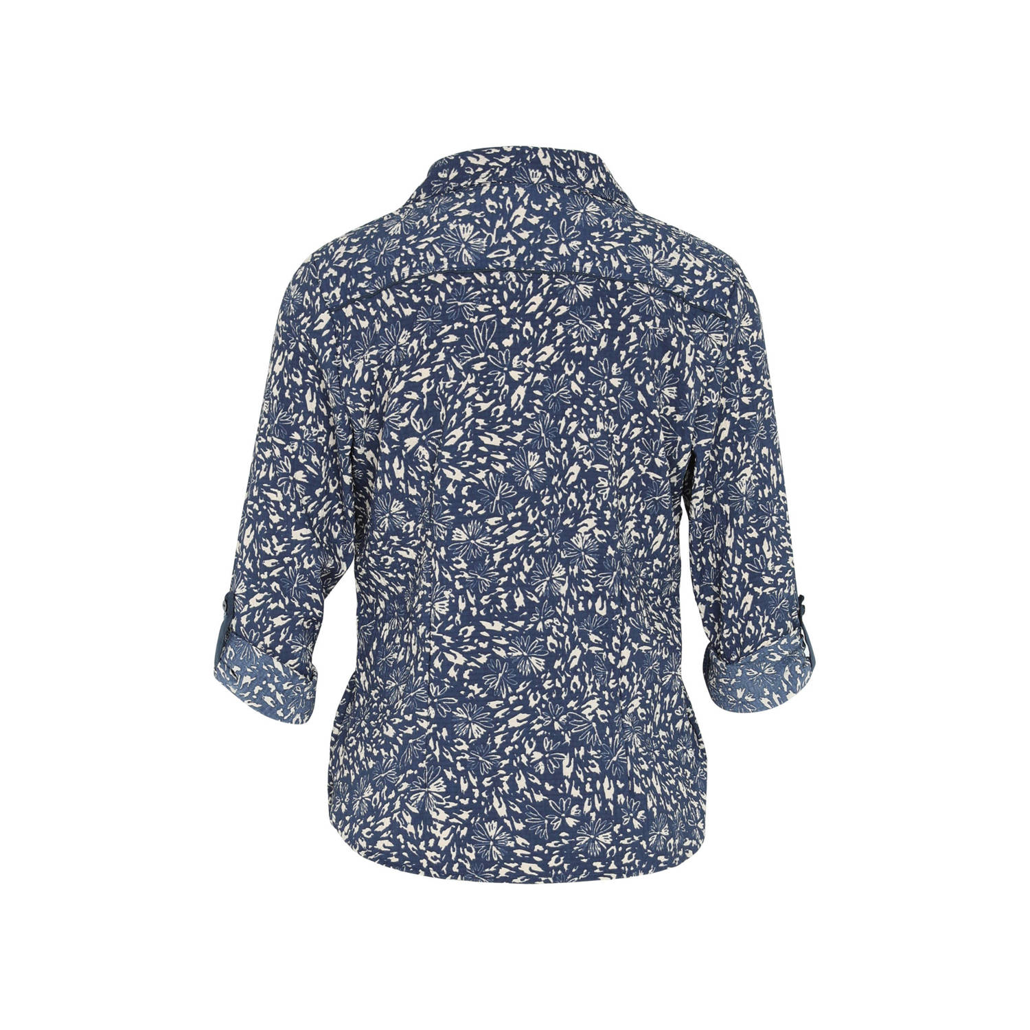 Cassis blouse met all over print petrol