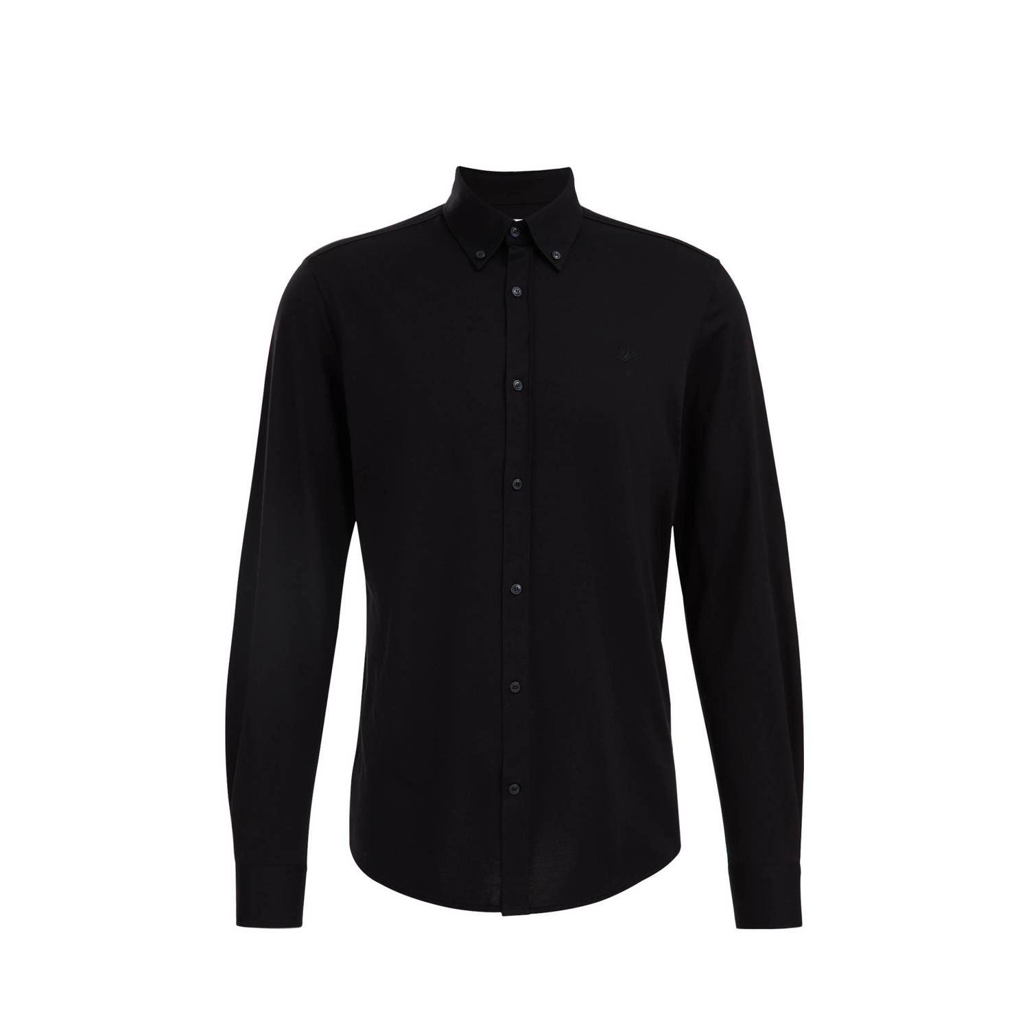 WE Fashion slim fit overhemd zwart