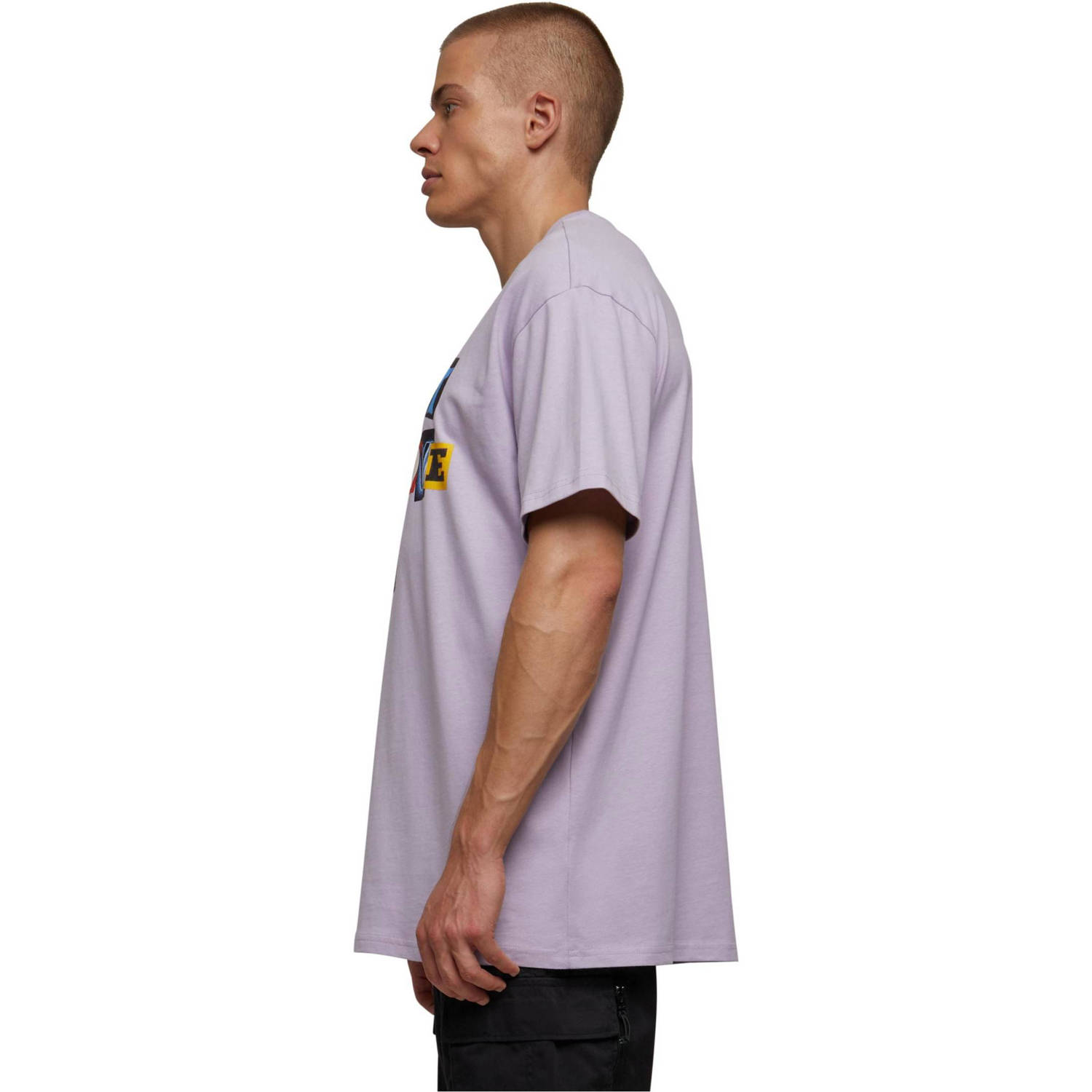Mister Tee T-shirt met printopdruk lilac