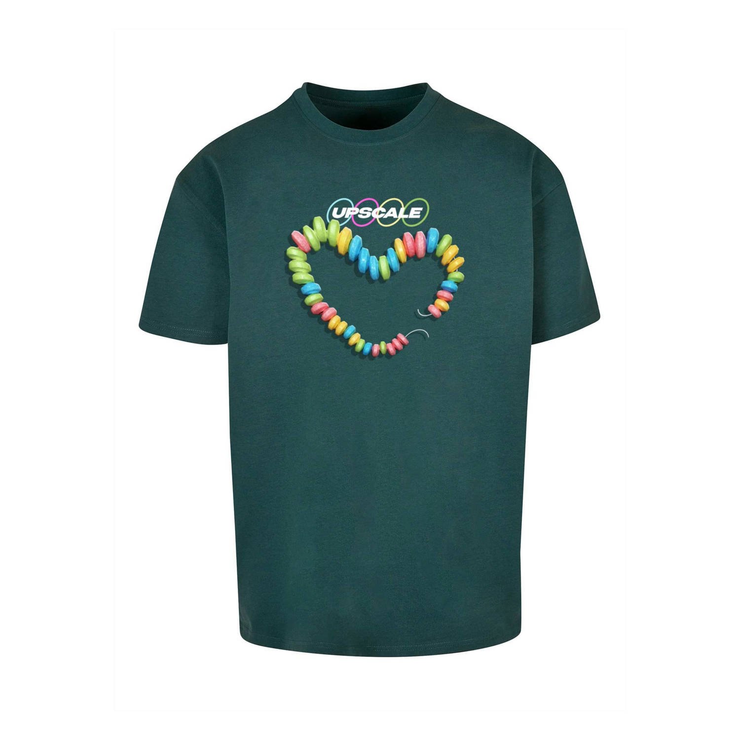 Mister Tee T-shirt met backprint bottlegreen