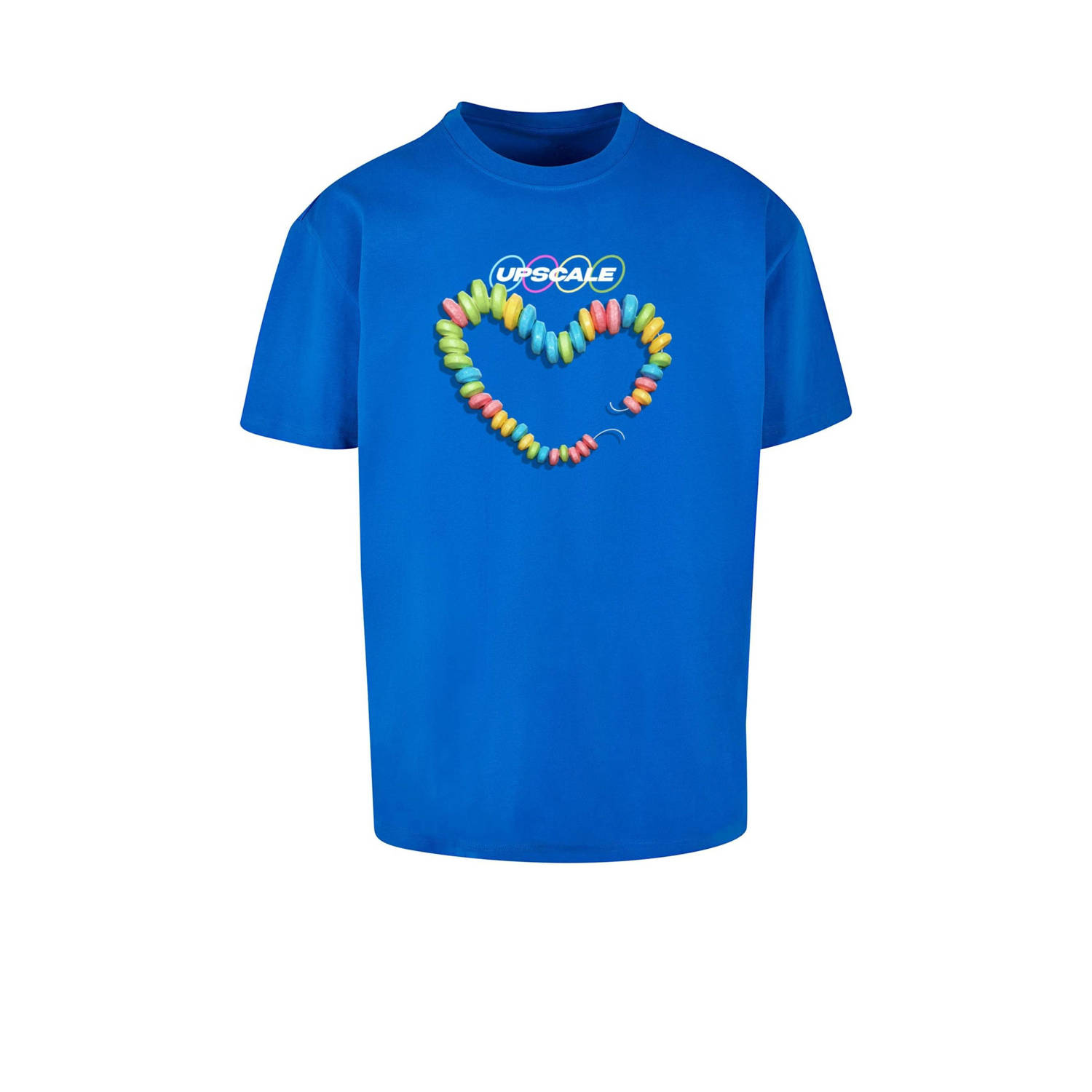 Mister Tee T-shirt met backprint cobalt blue