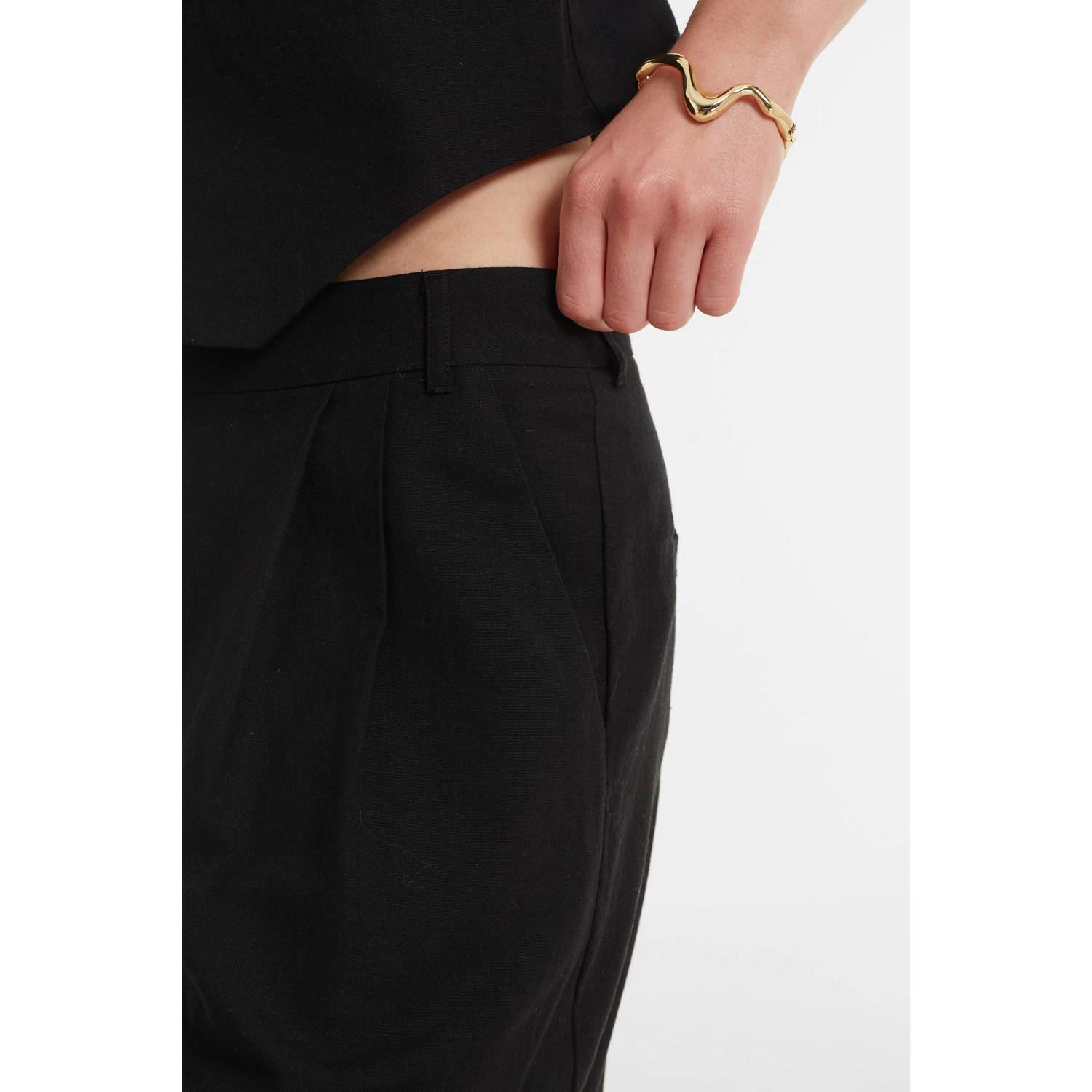Ruby linnen bermuda short zwart