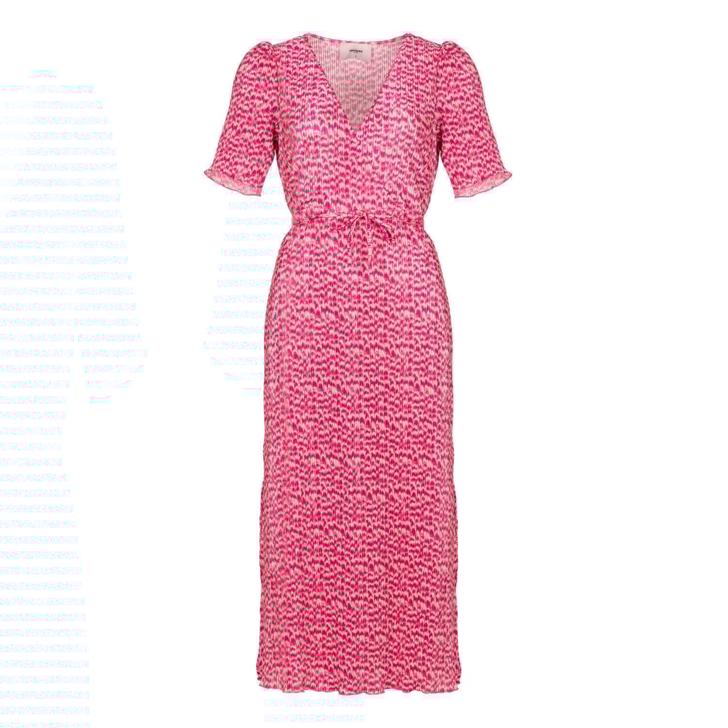 Freebird jurk met all over print roze donkerroze