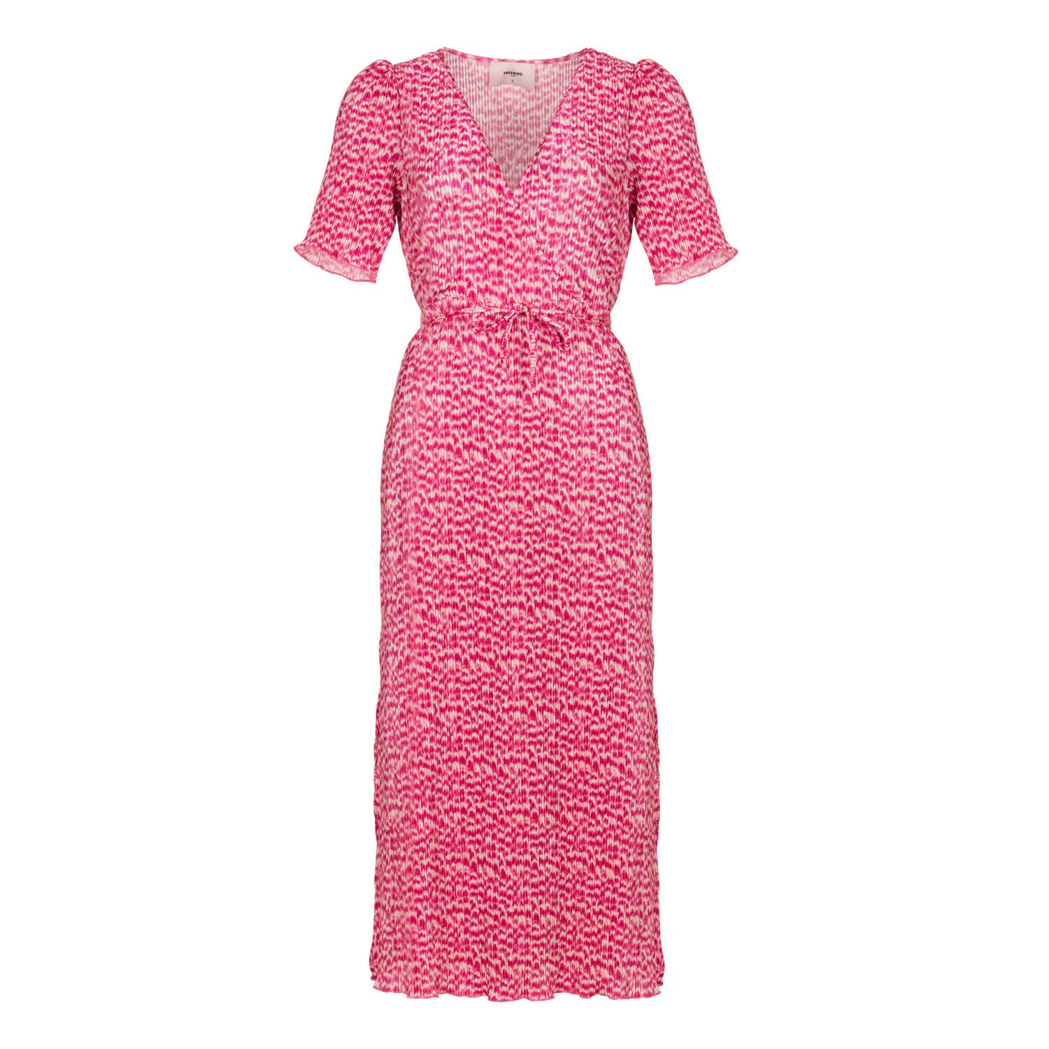 Freebird jurk met all over print roze donkerroze
