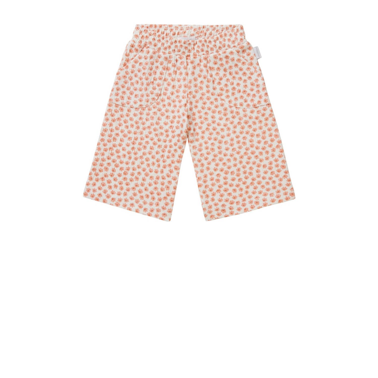 Noppies baby straight fit broek met all over print oranje wit Meisjes Katoen 50