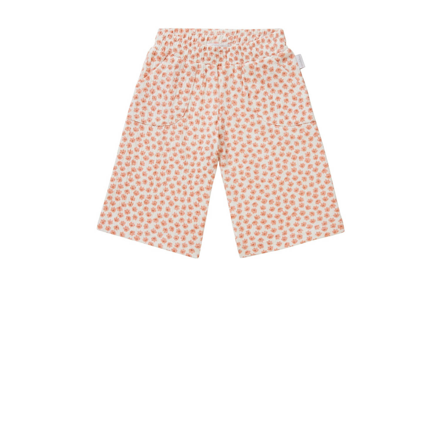 Noppies baby straight fit broek met all over print oranje wit Meisjes Biologisch katoen 50