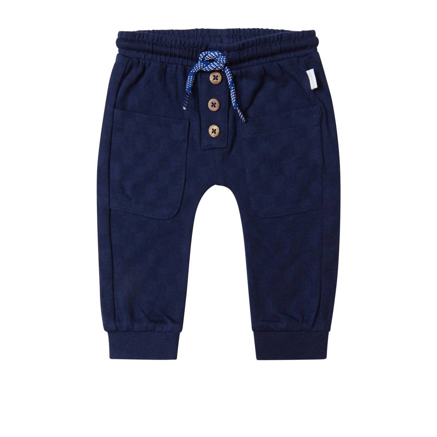 Noppies baby regular fit broek blauw Jongens Biologisch katoen Effen 56