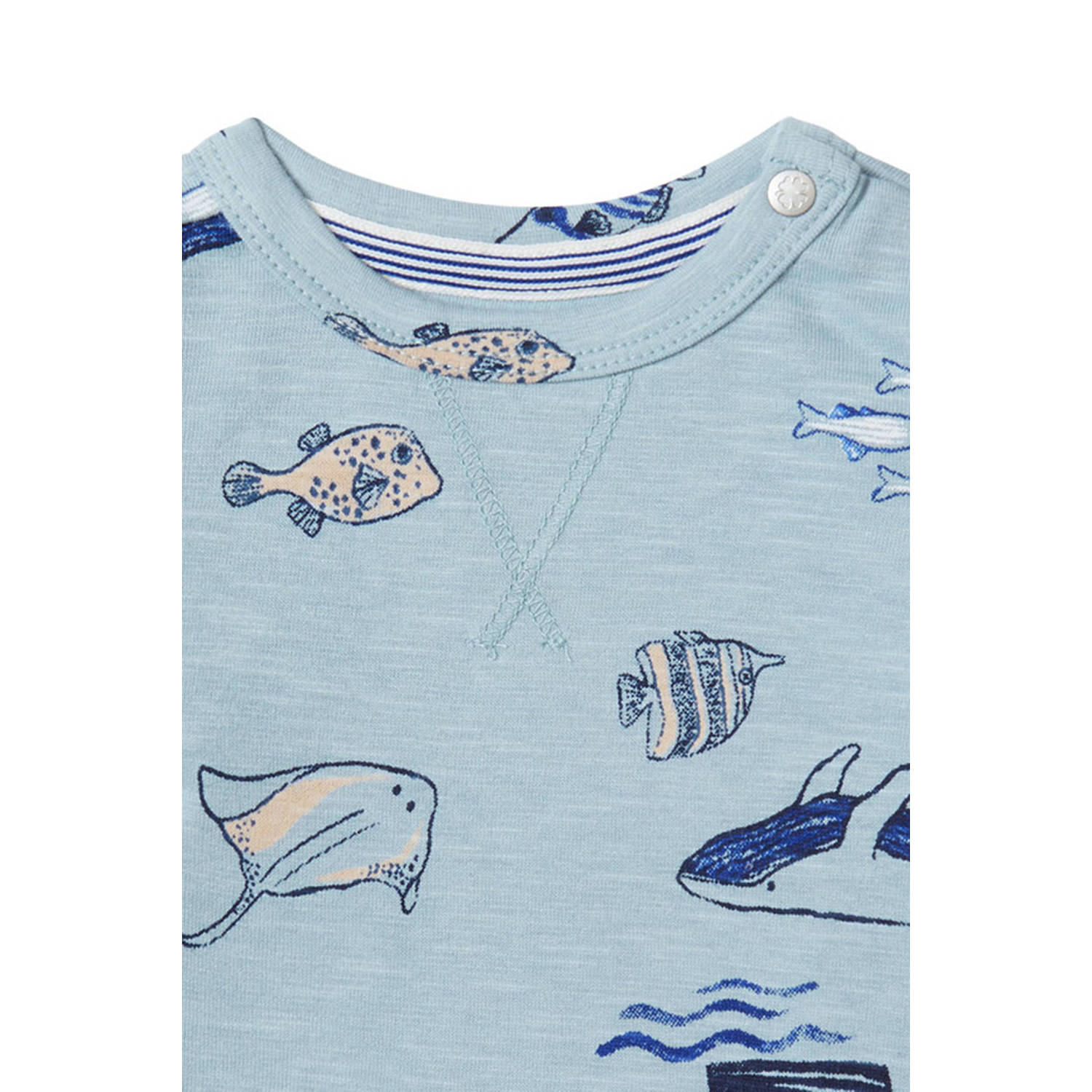 Noppies baby T-shirt met all over print blauw