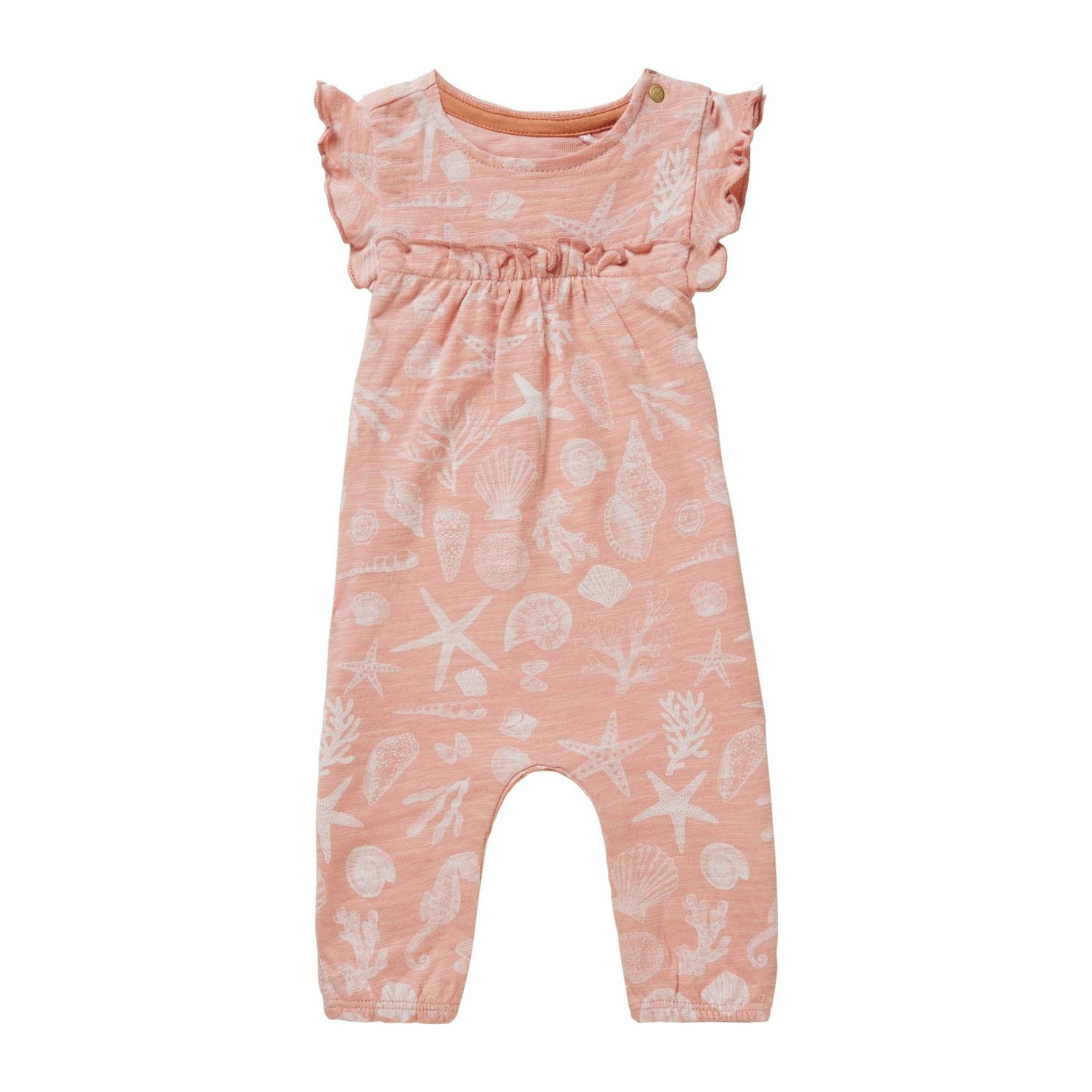 Noppies baby jumpsuit met all over print roze Meisjes Biologisch katoen Ronde hals 50