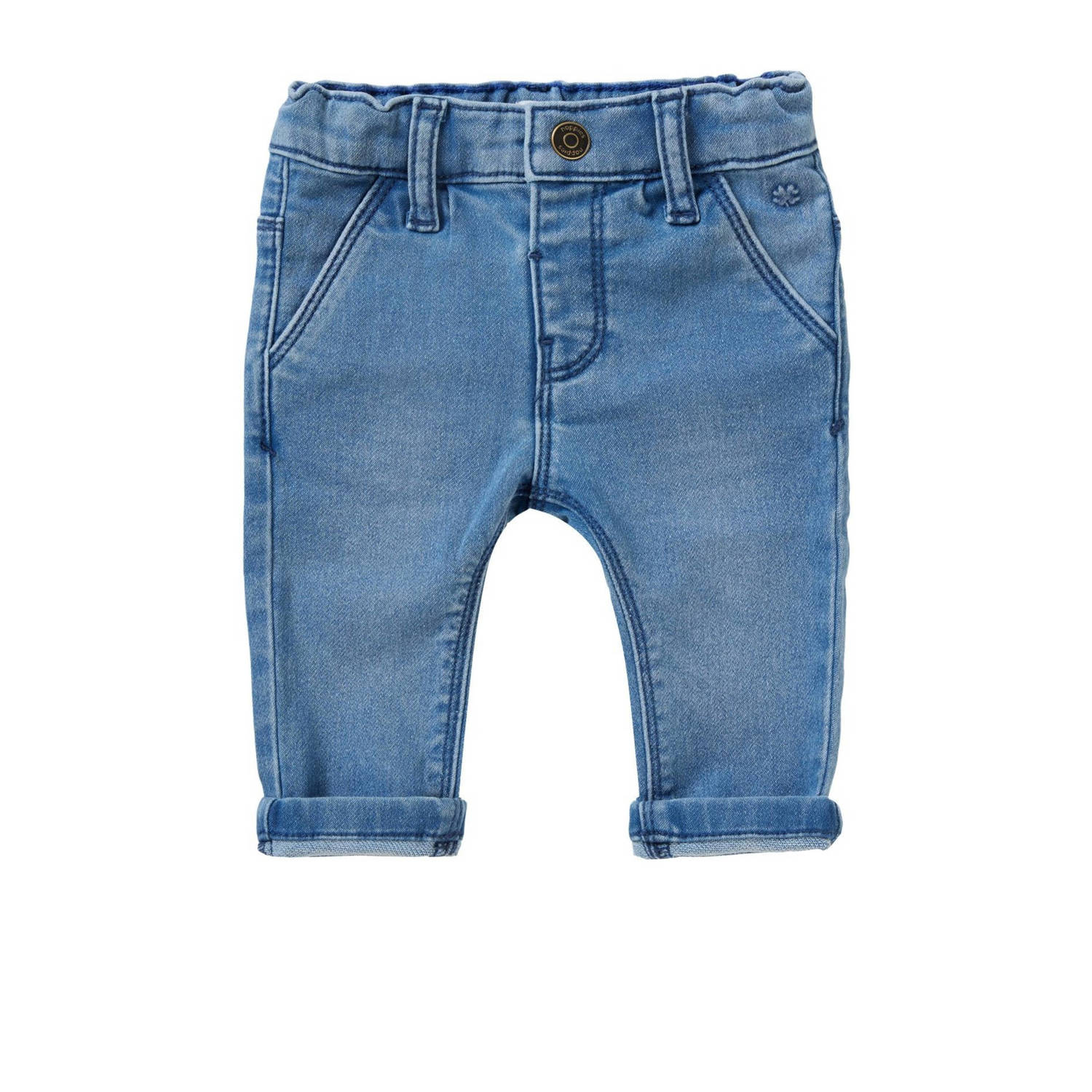 Noppies baby regular fit jeans medium blue denim Blauw Effen 50
