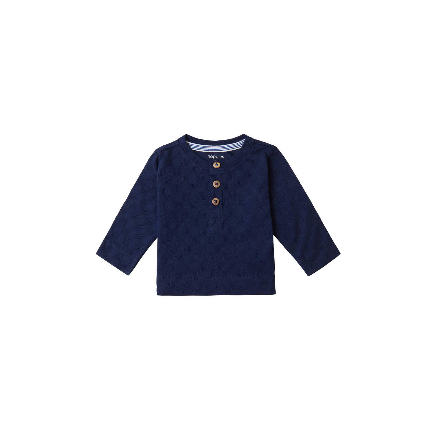 Noppies baby longsleeve blauw Jongens Katoen Ronde hals Effen 62