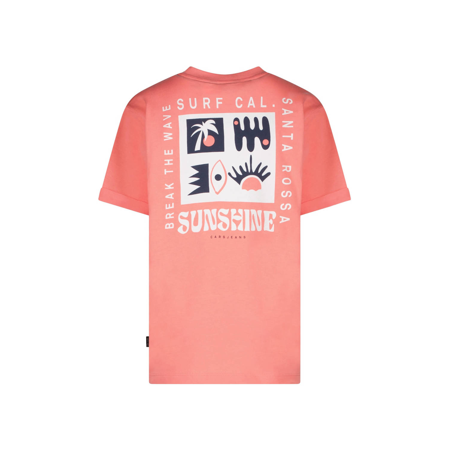 Cars T-shirt RADHEM met backprint licht koraalroze