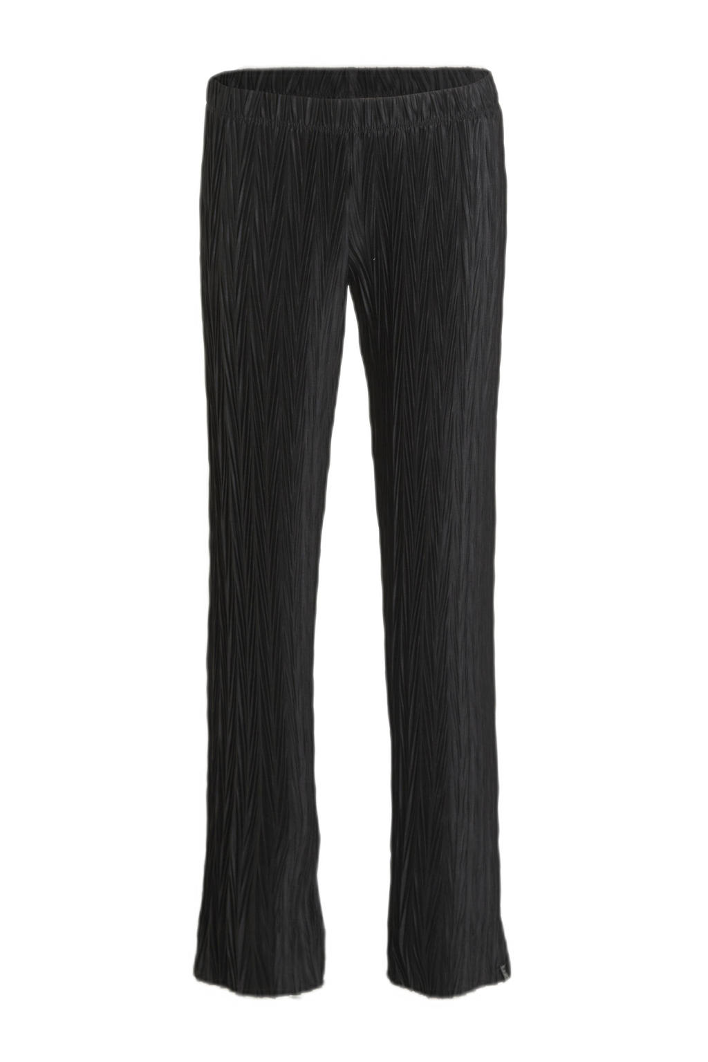 Zwarte meisjes Cars straight fit broek van polyester met elastische tailleband en effen