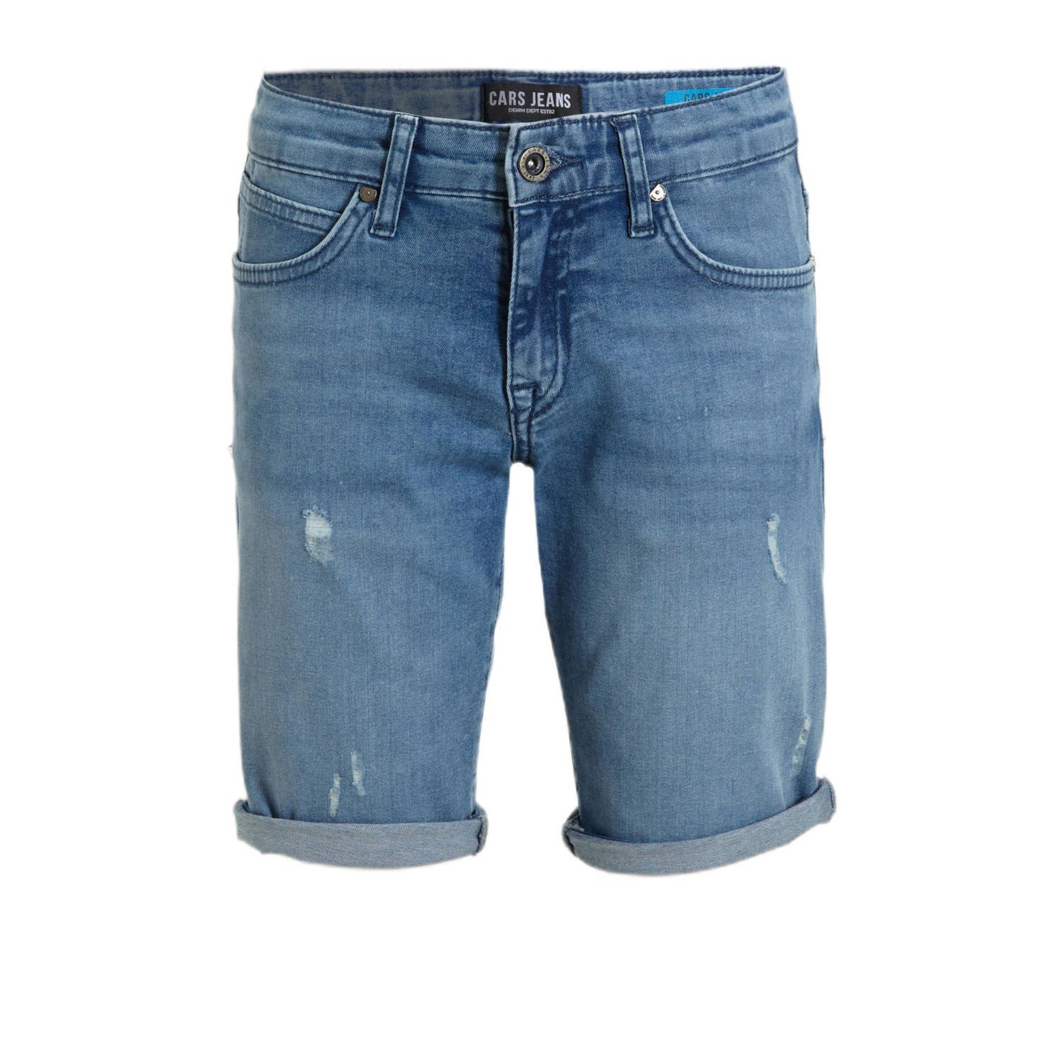 Cars denim short TAZER stone used Korte broek Blauw Effen 176