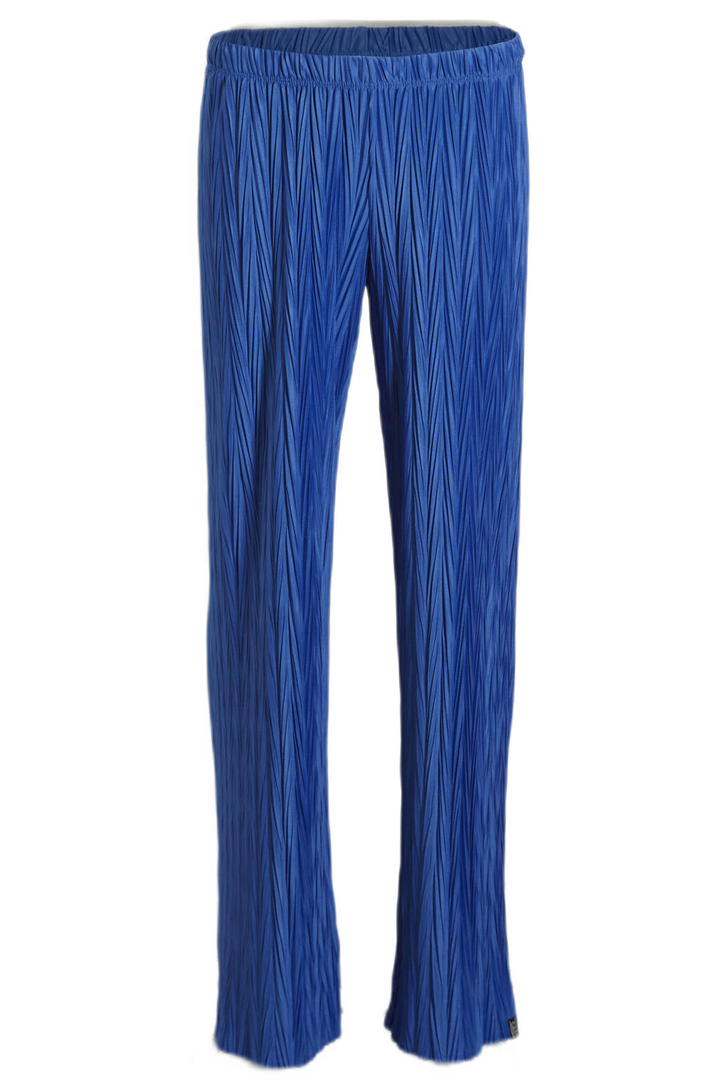 Blauwe meisjes Cars straight fit broek van polyester met elastische tailleband en effen