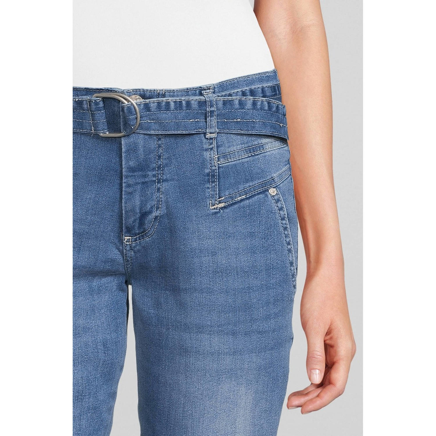 Para Mi regular jeans Bowie belt medium blue denim