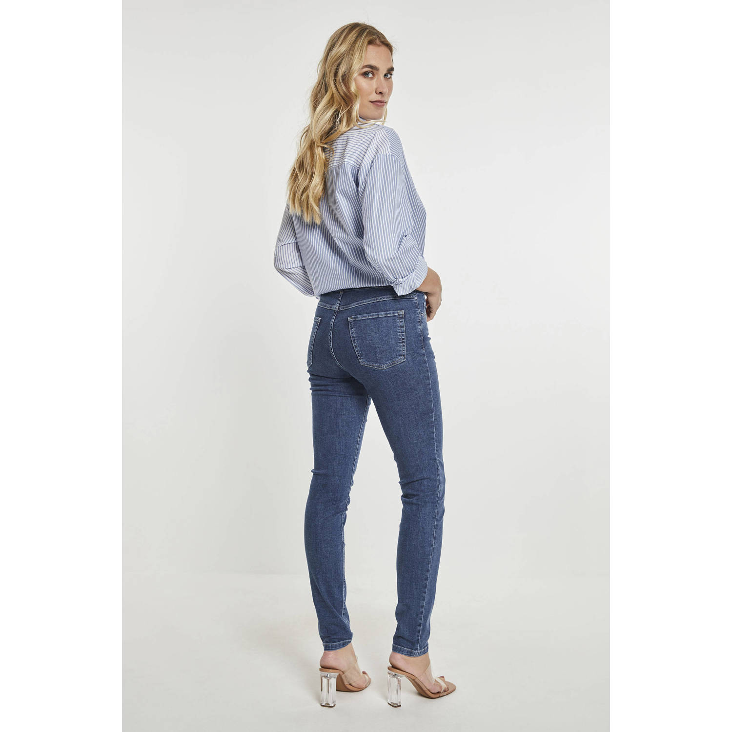 Para Mi high waist skinny jeans Celine medium blue denim