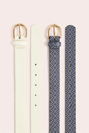 thumbnail: WE Fashion riem - set van 2 blauw/beige