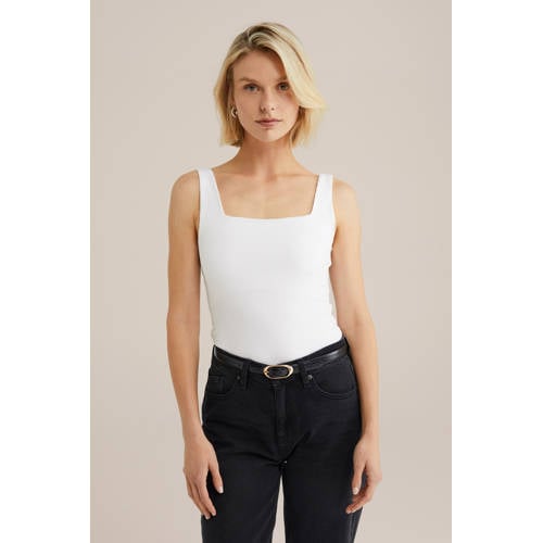 WE Fashion singlet wit afbeelding