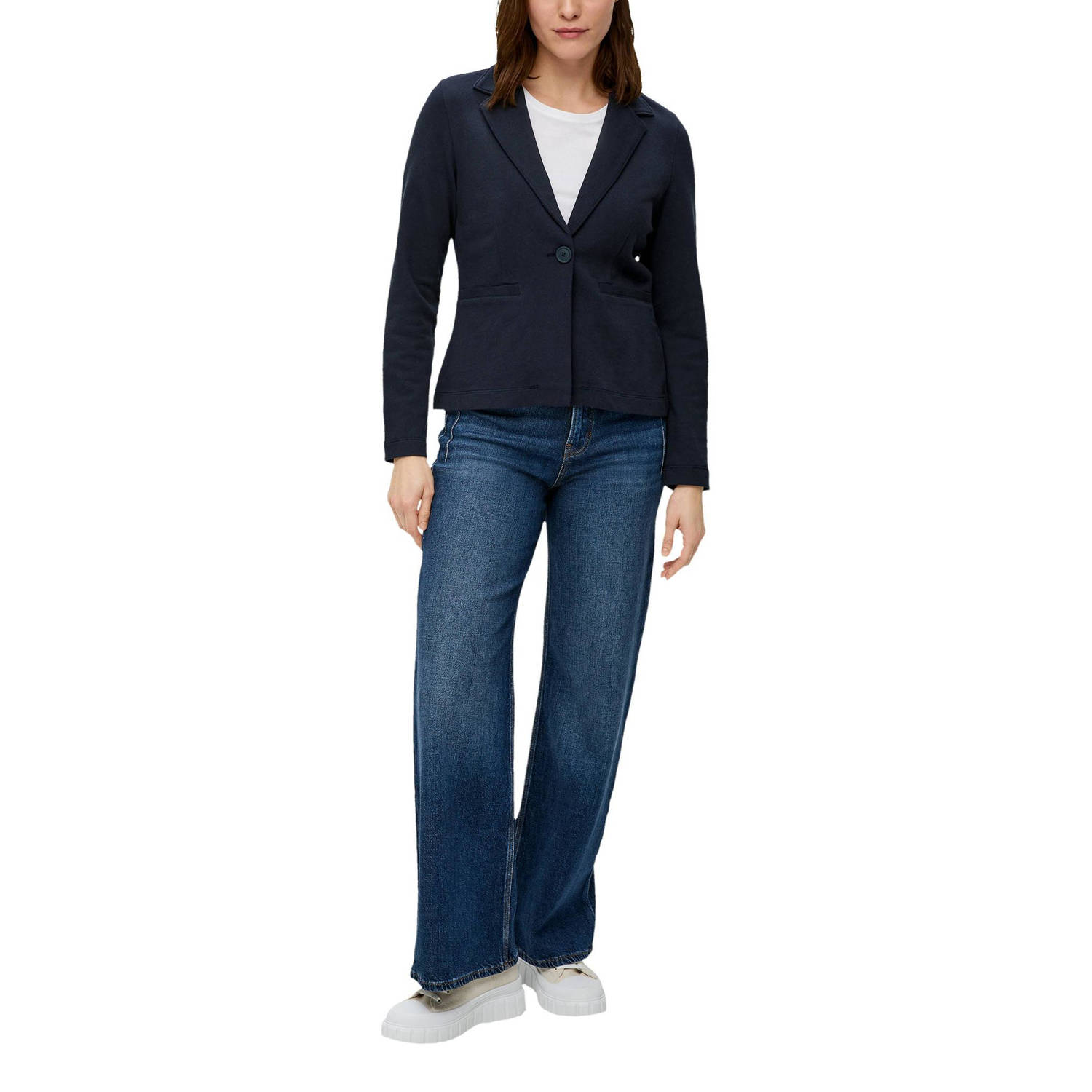 s.Oliver rechtvallende blazer marine