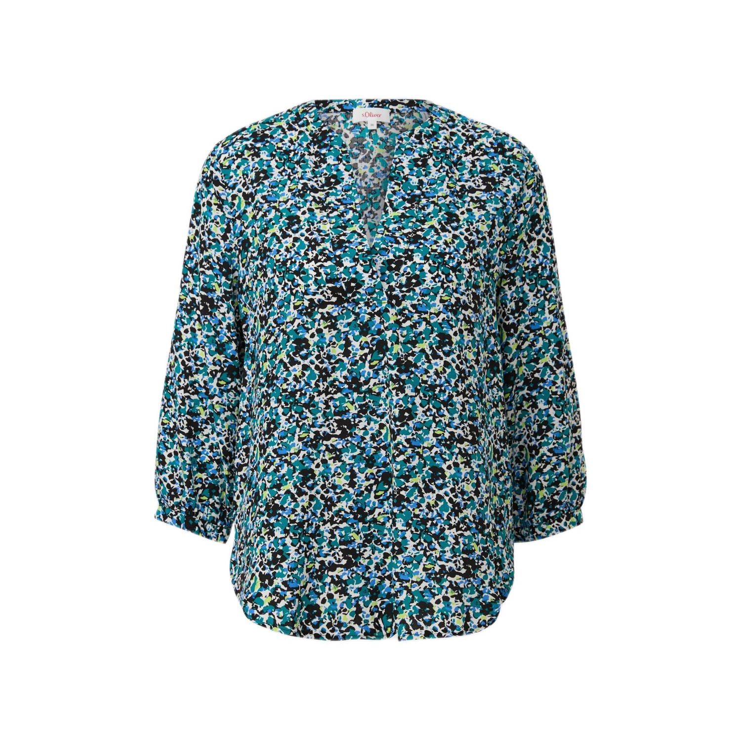 s.Oliver gebloemde blousetop blauw zwart