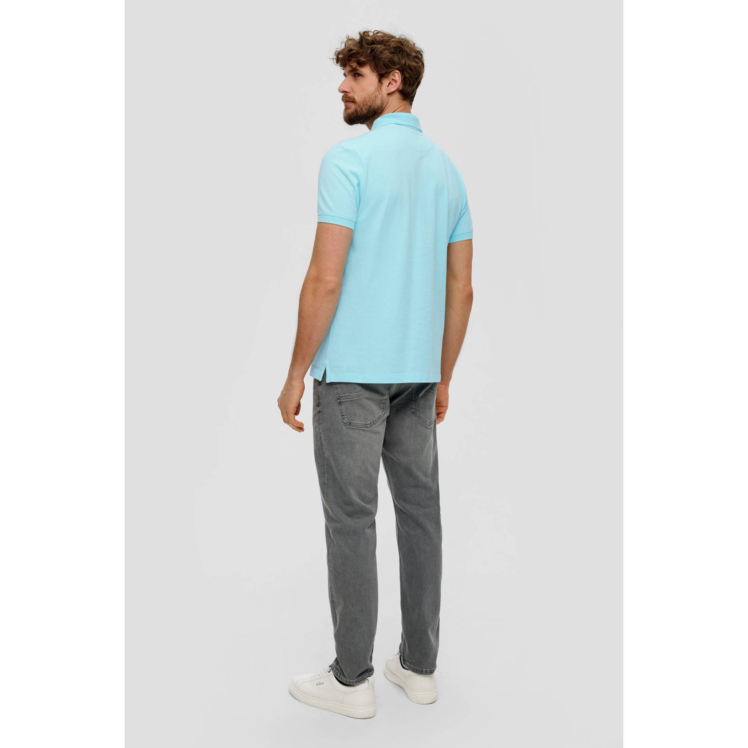 s.Oliver regular fit polo met logo turquoise