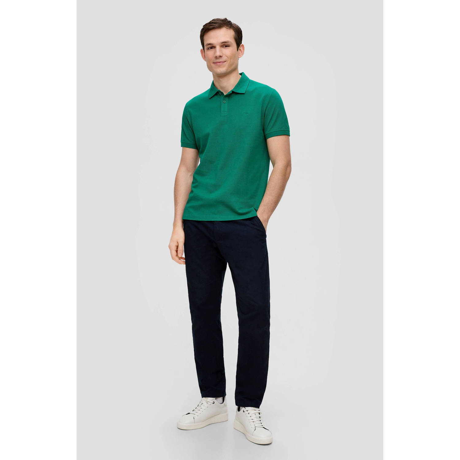 s.Oliver regular fit polo met logo groen