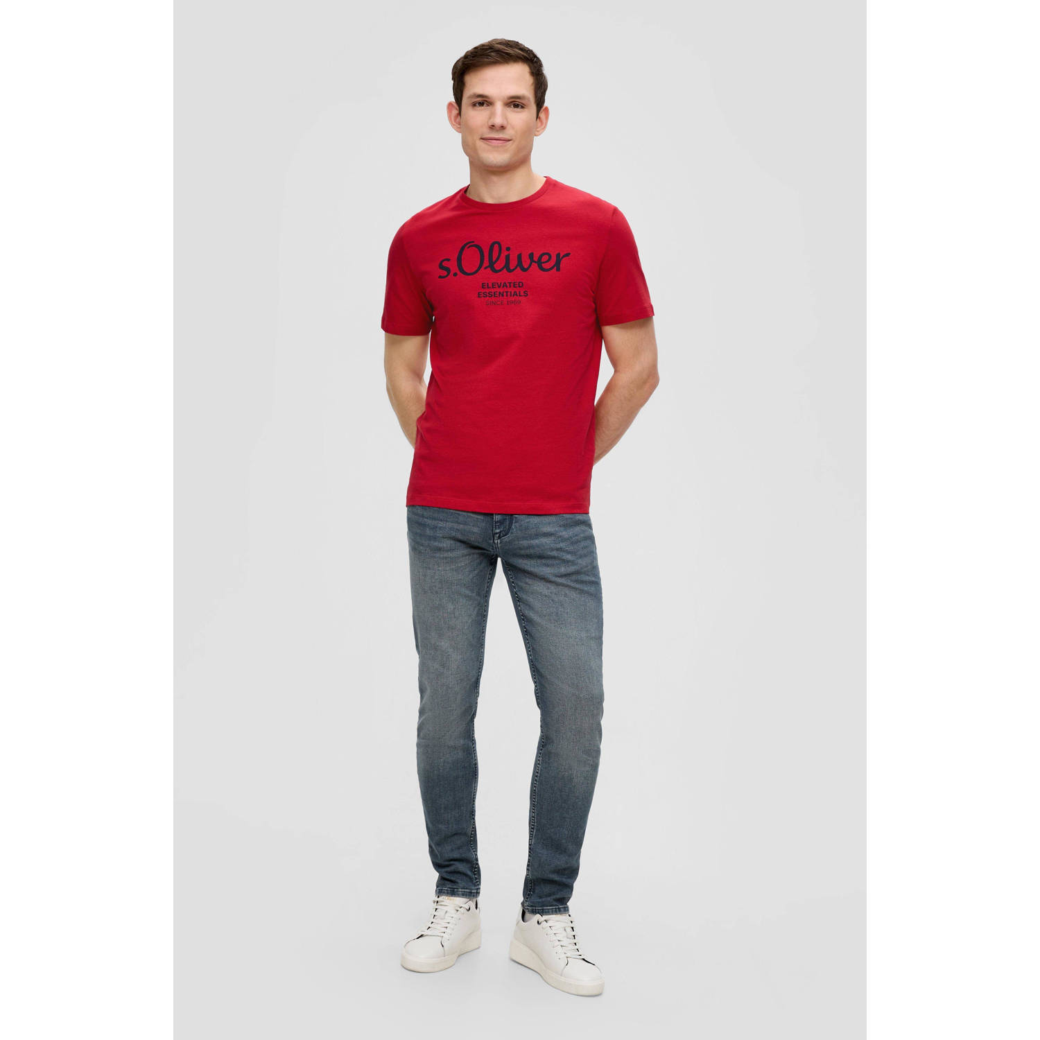 s.Oliver regular fit T-shirt met printopdruk rood