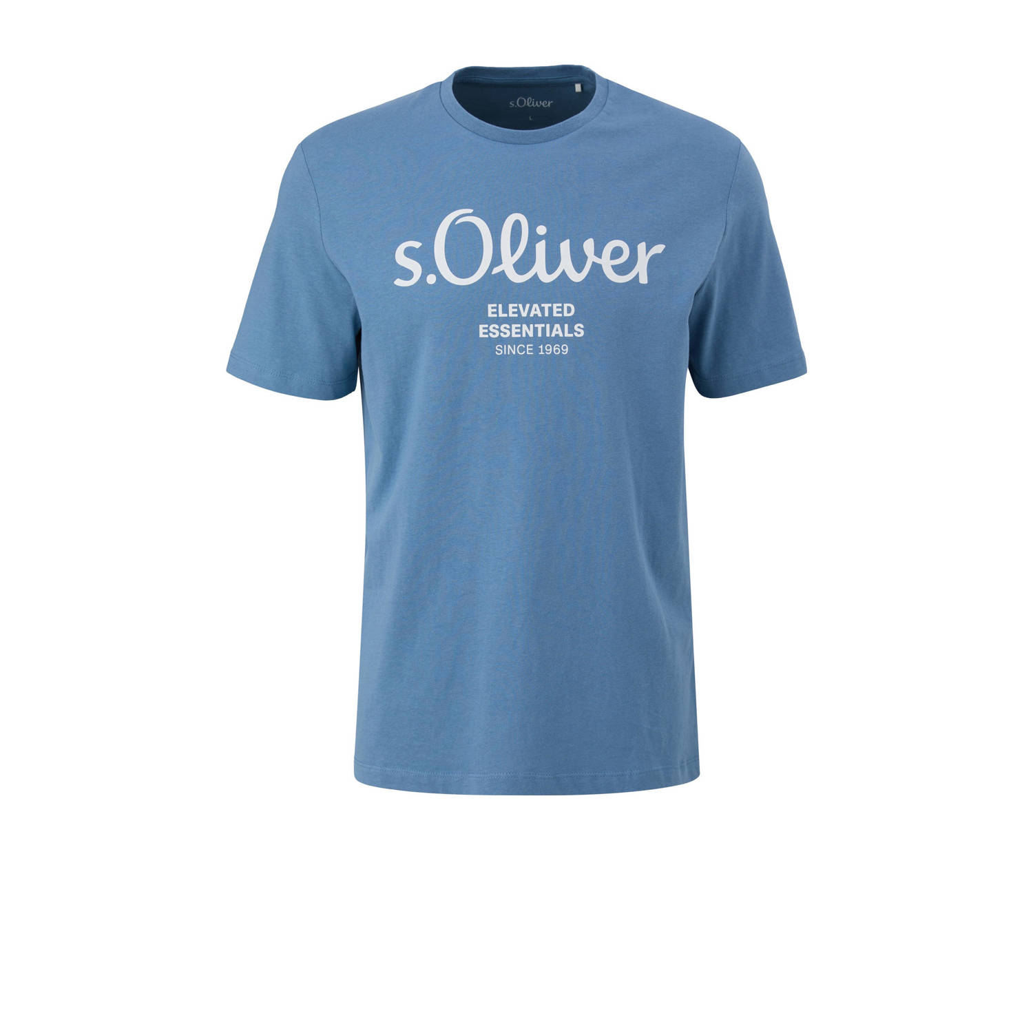 s.Oliver regular fit T-shirt met printopdruk lichtblauw