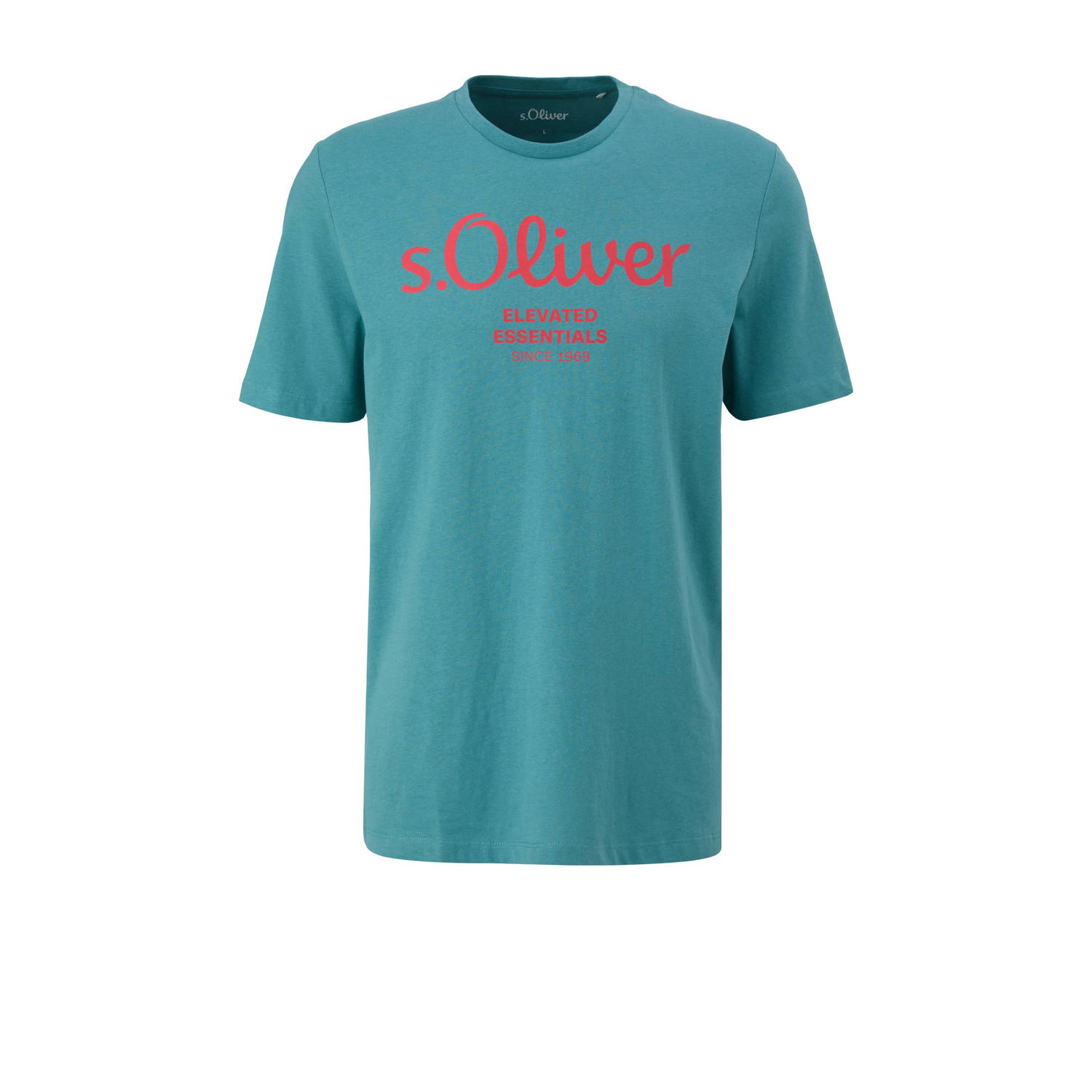 s.Oliver T-shirt met printopdruk petrol