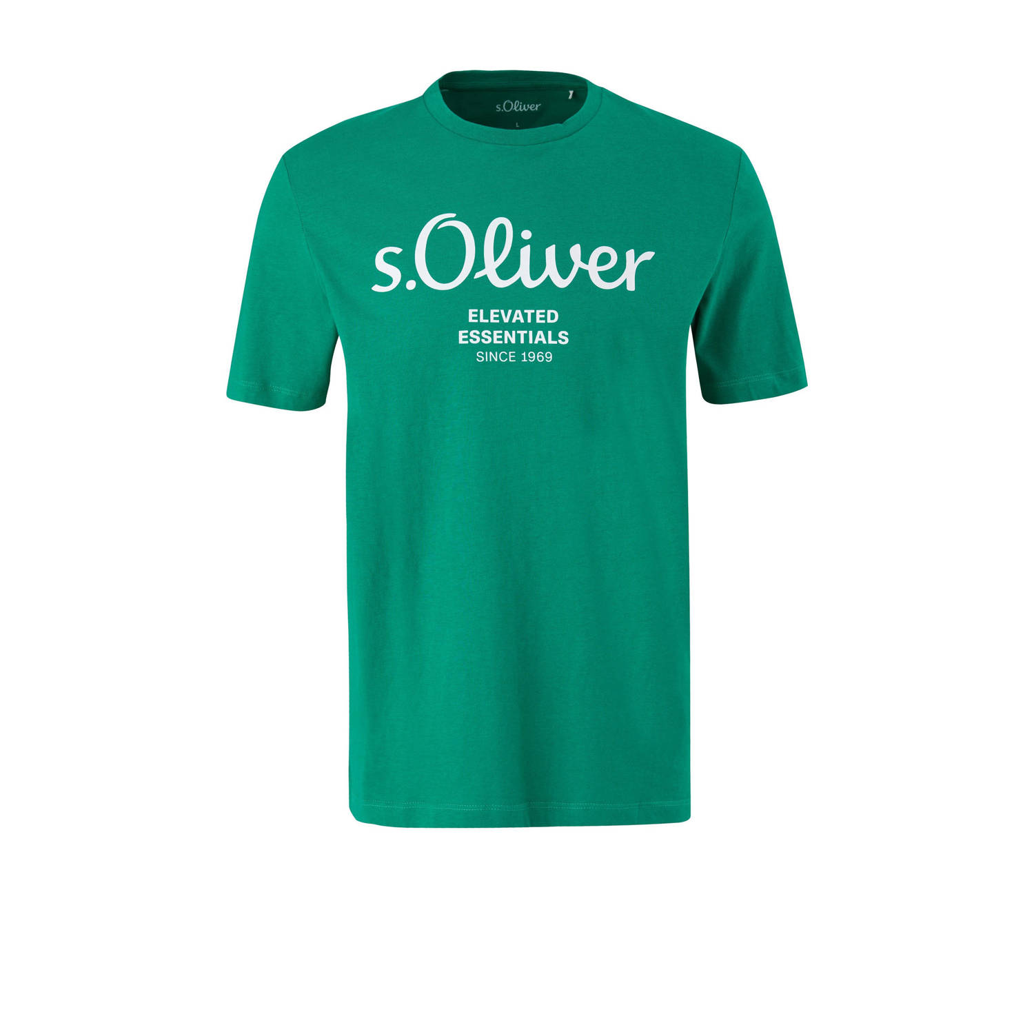 s.Oliver regular fit T-shirt met printopdruk groen