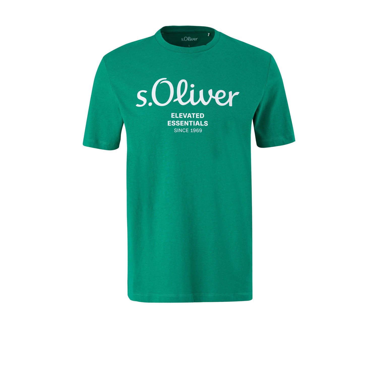 S.Oliver regular fit T-shirt met printopdruk groen