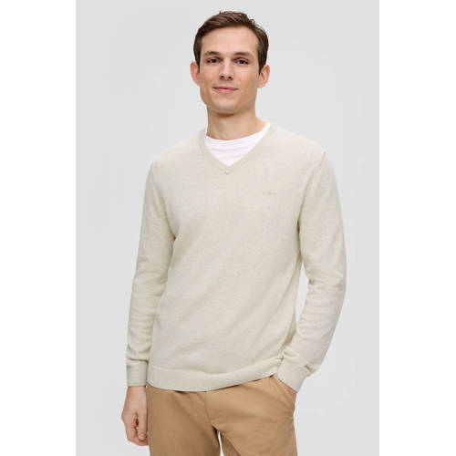 s.Oliver pullover met logo ecru afbeelding