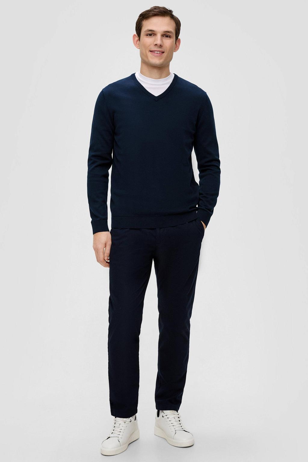 s.Oliver pullover fijn gebreid donkerblauw