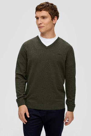 pullover fijn gebreid donkergroen