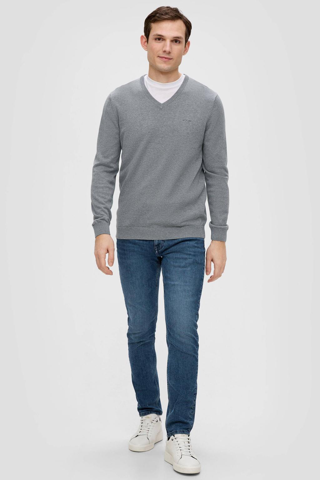 s.Oliver pullover fijn gebreid grijs melange