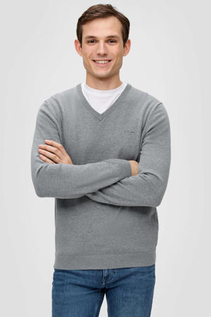 pullover fijn gebreid grijs melange