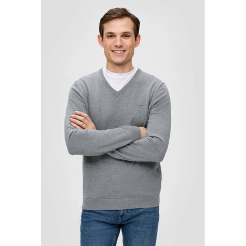 s.Oliver pullover met logo grijs melange afbeelding