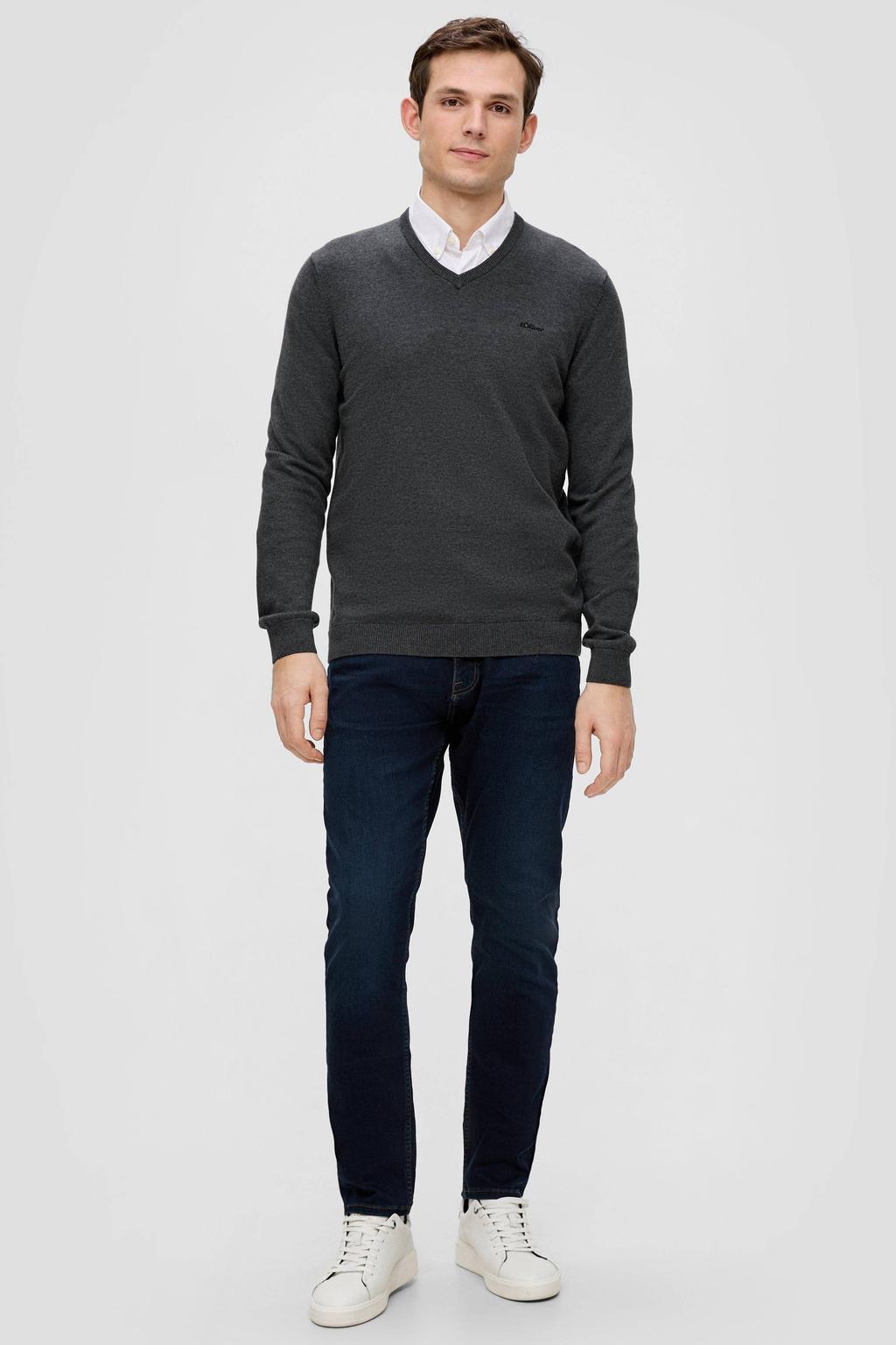 s.Oliver pullover fijn gebreid antraciet