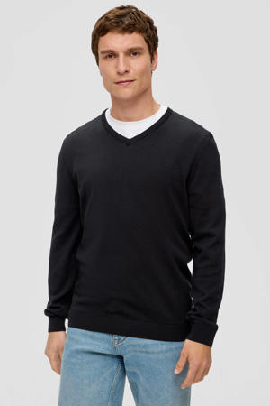 Strukturierter Baumwoll-Pullover mit Label-Patch - Grün | s.Oliver