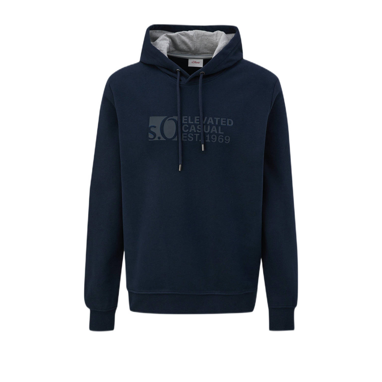 S.Oliver hoodie met printopdruk donkerblauw