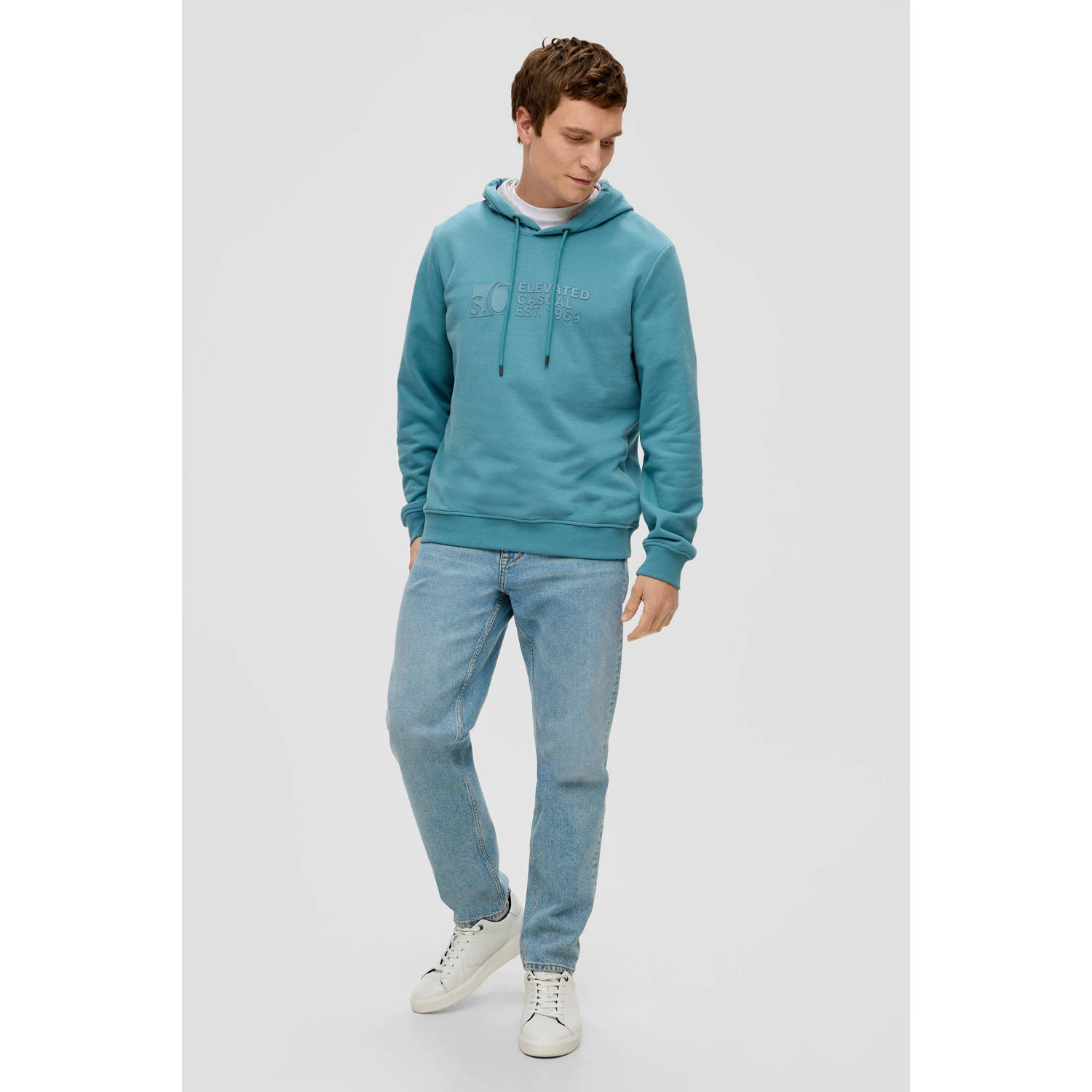 s.Oliver hoodie met logo petrol