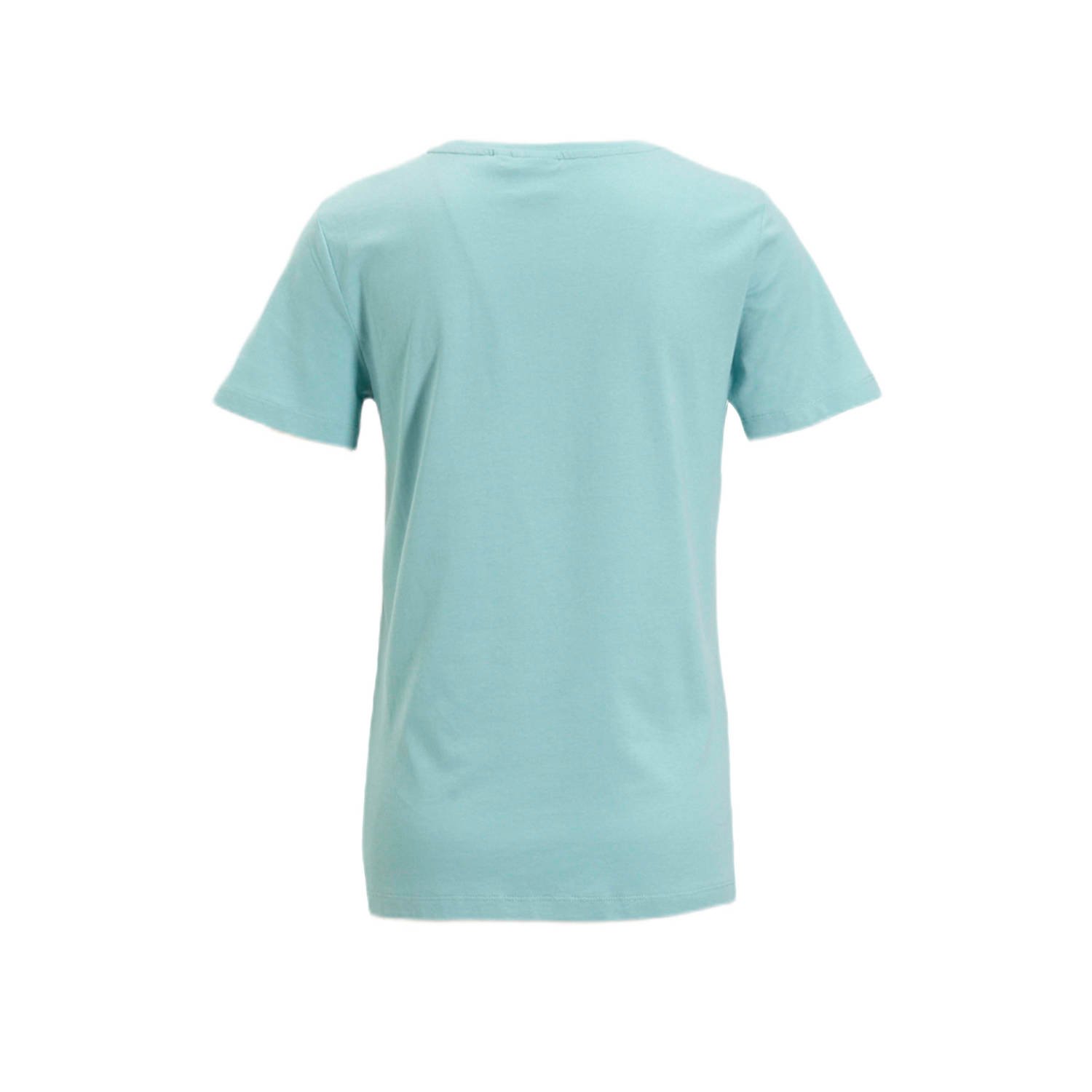 ICHI T-shirt IHCAMINO met tekst blauw wit