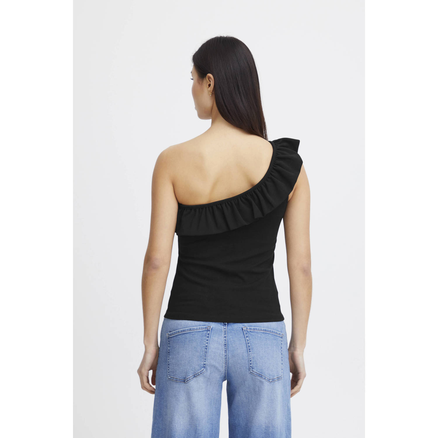 ICHI one shouldertop IHKATINE zwart