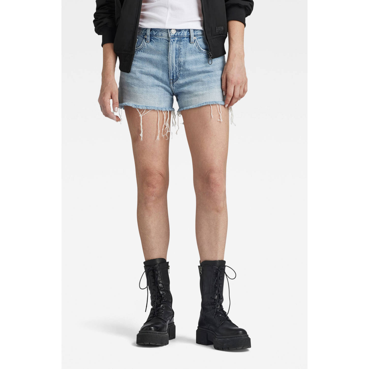 G-Star Denim Shorts Regular Fit Five-Pocket Style Blue Dames