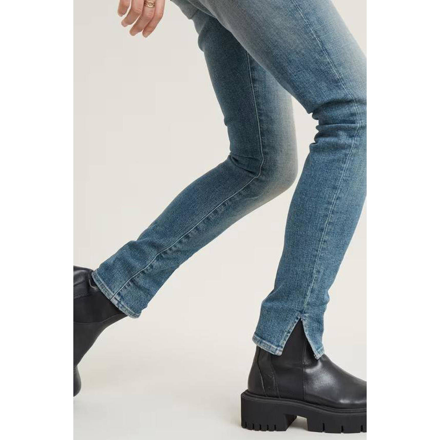 G-Star RAW Lhana high waist skinny jeans met split medium blue denim
